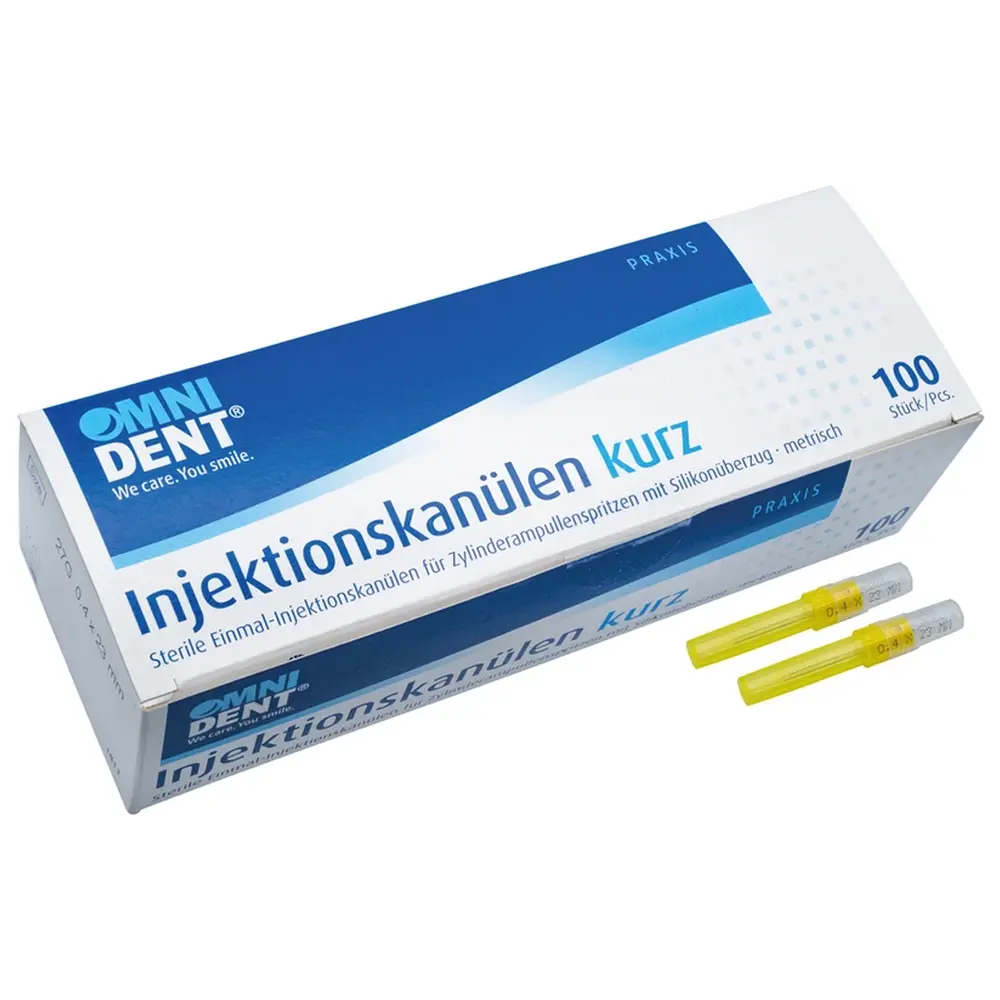 Injekcijske kanile 0,4x23mm rumene a100, Omnident